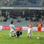 11.03.2016 Kielce. 27. kolejka Ekstraklasy: Korona Kielce - Śląsk Wrocław. Korona zdobywa pierwszą bramkę. / Wojciech Habdas / Radio Kielce