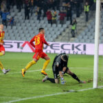 11.03.2016 Kielce. 27. kolejka Ekstraklasy: Korona Kielce - Śląsk Wrocław. Korona zdobywa drugą bramkę. / Wojciech Habdas / Radio Kielce