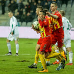 11.03.2016 Kielce. 27. kolejka Ekstraklasy: Korona Kielce - Śląsk Wrocław. Korona zdobywa drugą bramkę. / Wojciech Habdas / Radio Kielce