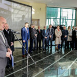 23.3.2016 Kielce. Ponownie odsłonięto Obelisk Laserowyh Technologii Metali przy Politechnice Świętokrzyskiej. / Wojciech Habdas / Radio Kielce