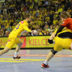 26.3.2016 Kielce. Piłkarze ręczni Vive Tauronu Kielce awansowali do ćwierćfinału Ligi Mistrzów. W rewanżowym meczu 1/8 finału tych rozgrywek kielczanie pokonali Mieszkow Brześć 33:30 (14:14). / Wojciech Habdas / Radio Kielce