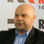 07.04.2016. Konferencja prasowa, podczas której zaprezentowana została nowa ramówka Radia Kielce. Kierownik redakcji sportowej Rafał Szymczyk / Kamil Król / Radio Kielce