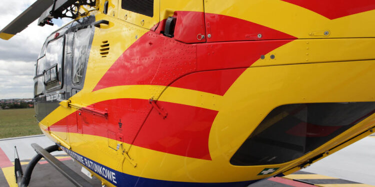 Nowa baza dla kieleckiej Śmigłowcowej Służby Ratownictwa Medycznego. Śmigłowiec Eurocopter EC135 / Wojciech Habdas / Radio Kielce