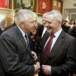 01.04.2016 Kielce. Spotkanie wielkanocne w Ośrodku Myśli Patriotycznej i Obywatelskiej. Poseł Krzysztof Lipiec i kurator oświaty Kazimierz Mądzik. / Jarosław Kubalski / Radio Kielce