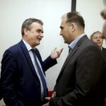 01.04.2016 Kielce. Spotkanie wielkanocne w Ośrodku Myśli Patriotycznej i Obywatelskiej. Prezydent Wojciech Lubawski i prezes Radia Kielce Janusz Knap. / Jarosław Kubalski / Radio Kielce