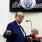 02.04.2016 Święty Krzyż. Dziedzictwo Świętego Krzyża. Sympozjum naukowe w 1050 rocznicę Chrztu Polski. Profesor Zbigniew Myczkowski. / Jarosław Kubalski / Radio Kielce