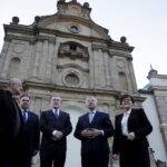 05.04.2016 Święty Krzyż. Wicepremier, minister kultury Piotr Gliński podczas wizyty w klasztorze. / Jarosław Kubalski / Radio Kielce