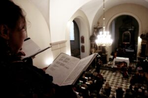 24.04.2016 Kielce. Karczówka. Klasztor. Międzynarodowy Festiwal Muzyki Organowej i Sakralnej „Anima Mundi”. Koncert zespołu „Scepus Baroque” w kościele św. Karola Boromeusza. / Jarosław Kubalski / Radio Kielce