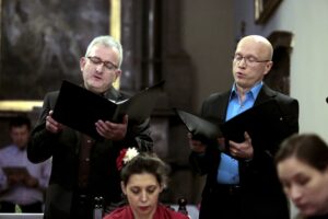 24.04.2016 Kielce. Karczówka. Klasztor. Międzynarodowy Festiwal Muzyki Organowej i Sakralnej „Anima Mundi”. Koncert zespołu „Scepus Baroque” w kościele św. Karola Boromeusza. / Jarosław Kubalski / Radio Kielce