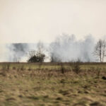 3.4.3016 Lipowica. Po drugiej stronie Bobrzy płoną trawy. / Wojciech Habdas / Radio Kielce