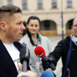 12.4.2016 Kielce. In Vitro dla Kielc - konferencja prasowa. Marcin Chłodnicki. Oleg Magdziarz. / Wojciech Habdas / Radio Kielce