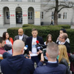 12.4.2016 Kielce. In Vitro dla Kielc - konferencja prasowa. Marcin Chłodnicki. Oleg Magdziarz. / Wojciech Habdas / Radio Kielce