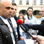 12.4.2016 Kielce. In Vitro dla Kielc - konferencja prasowa. Marcin Chłodnicki. Oleg Magdziarz. / Wojciech Habdas / Radio Kielce