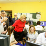 14.4.2016 Kielce. Unijny komisarz ds Polityki Regionalnej Corina Cretu odwiedziła Świętokrzyskie Centrum Onkologii. / Wojciech Habdas / Radio Kielce