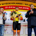 21.4.2016 Skarżysko-Kamienna. Wyścig Szlakiem Walk Majora “Hubala”. Klasyfikacja generalna Lider wyścigu - Alan Banaszek. / Wojciech Habdas / Radio Kielce