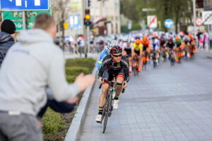 22.4.2016 Tomaszów Mazowiecki. Eryk Latoń z ekipy CCC Sprandi Polkowice został nowym liderem XI Międzynarodowego Wyścigu Kolarskiego "Szlakiem walk majora Hubala". / Wojciech Habdas / Radio Kielce