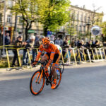 22.4.2016 Tomaszów Mazowiecki. Eryk Latoń z ekipy CCC Sprandi Polkowice został nowym liderem XI Międzynarodowego Wyścigu Kolarskiego "Szlakiem walk majora Hubala". / Wojciech Habdas / Radio Kielce