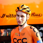 22.4.2016 Tomaszów Mazowiecki. Eryk Latoń z ekipy CCC Sprandi Polkowice został nowym liderem XI Międzynarodowego Wyścigu Kolarskiego "Szlakiem walk majora Hubala". / Wojciech Habdas / Radio Kielce