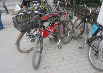Stojaki rowerowe / Piotr Michalski / Radio Kielce