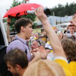 Powitanie Vive Tauron Kielce przed Halą Legionów (30 maja 2016 r). / Wojciech Habdas / Radio Kielce