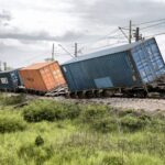 20.05.2016 Staw Kunowski. Pociąg towarowy zderzył się z samochodem ciężarowym. Ranne zostały dwie osoby z ciężarówki. / Jarosław Kubalski / Radio Kielce