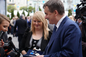 14.5.2016 Winnica, Ukraina. Prezydent Kielc Wojciech Lubawski odebrał najwyższe odznaczenie Ukrainy - Order Księcia Jarosława Mądrego. / Stanisław Blinstrub / Radio Kielce