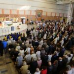 01.05.2016 Obchody Dnia Ludzi Pracy zorganizowane przez "Solidarność". Msza w kościele świętego Józefa Robotnika w Kielcach / Wojciech Habdas / Radio Kielce