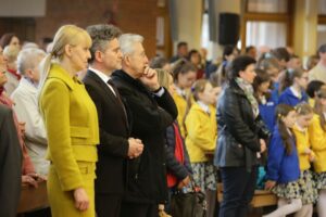 01.05.2016 Obchody Dnia Ludzi Pracy zorganizowane przez "Solidarność". Msza w kościele świętego Józefa Robotnika w Kielcach / Wojciech Habdas / Radio Kielce