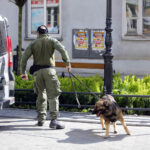 10.5.2016 Kielce. Alarm bombowy w Prokuraturze przy ul. Mickiewicza / Wojciech Habdas / Radio Kielce