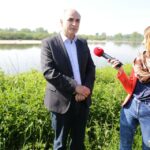 11.05.2016. Mieszkańcy Nowego Korczyna protestują przeciwko jednemu z wariantów budowy obwodnicy / Wojciech Habdas / Radio Kielce