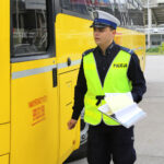 16.5.2016 Kielce. Policja i Inspekcja Transportu Drogowego kontrolują autokary. / Wojciech Habdas / Radio Kielce