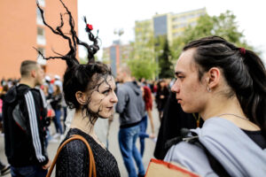 19.5.2016 Kielce. Juwenalia w pełni, studenci przeszli w barwnym korowodzie ulicami Kielc. / Wojciech Habdas / Radio Kielce