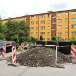 25.5.2016 Kielce. Interwencja Radia Kielce i TVP3 przy ul. Szkolnej. Mieszkańcy narzekają na uciążliwy remont. / Wojciech Habdas / Radio Kielce