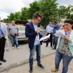 25.5.2016 Kielce. Interwencja Radia Kielce i TVP3 przy ul. Szkolnej. Mieszkańcy narzekają na uciążliwy remont. / Wojciech Habdas / Radio Kielce