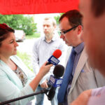 25.5.2016 Kielce. Interwencja Radia Kielce i TVP3 przy ul. Szkolnej. Mieszkańcy narzekają na uciążliwy remont. / Wojciech Habdas / Radio Kielce