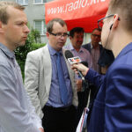 25.5.2016 Kielce. Interwencja Radia Kielce i TVP3 przy ul. Szkolnej. Mieszkańcy narzekają na uciążliwy remont. / Wojciech Habdas / Radio Kielce