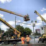 07.06.2016 Kielce. Wymiana sygnalizatorów na skrzyżowaniu ulic Jagiellońskiej i Grunwaldzkiej. / Jarosław Kubalski / Radio Kielce