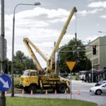 07.06.2016 Kielce. Wymiana sygnalizatorów na skrzyżowaniu ulic Jagiellońskiej i Grunwaldzkiej. / Jarosław Kubalski / Radio Kielce