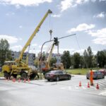 07.06.2016 Kielce. Wymiana sygnalizatorów na skrzyżowaniu ulic Jagiellońskiej i Grunwaldzkiej. / Jarosław Kubalski / Radio Kielce