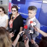 23.06.2016 Kielce. Konferencja na temat programu 500 Plus. Anna Gromska, dyrektor Wydziału Polityki Społecznej i Zdrowia ŚUW, Agata Wojtyszek, wojewoda świętokrzyski,  wiceminister rodziny, pracy i polityki społecznej Elżbieta Bojanowska, senator Krzysztof Słoń i rzecznik wojewody Diana Głownia. / Jarosław Kubalski / Radio Kielce