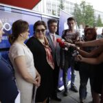 23.06.2016 Kielce. Konferencja na temat programu 500 Plus. Anna Gromska, dyrektor Wydziału Polityki Społecznej i Zdrowia ŚUW, Agata Wojtyszek, wojewoda świętokrzyski,  wiceminister rodziny, pracy i polityki społecznej Elżbieta Bojanowska, senator Krzysztof Słoń i rzecznik wojewody Diana Głownia. / Jarosław Kubalski / Radio Kielce