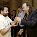 27.06.2016 Kielce. Tomasz Tamborski oraz Sławomir Mazur otrzymali od rady Programowej TVP statuetki za twórcza pracę. / Jarosław Kubalski / Radio Kielce