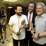 27.06.2016 Kielce. Tomasz Tamborski oraz Sławomir Mazur otrzymali od rady Programowej TVP statuetki za twórcza pracę. / Jarosław Kubalski / Radio Kielce