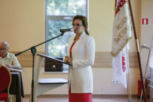 29.06.2016 Cedzyna. XIX Walne Zebranie Delegatów Regionu Świętokrzyskiego NSZZ "Solidarność". Wojewoda świętokrzyski Agata Wojtyszek. / Jarosław Kubalski / Radio Kielce