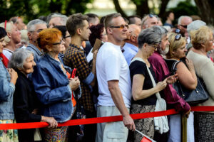 07.06.2016 Busko Zdrój. Prezydent RP Andrzej Duda spotkał się z mieszkańcami i kuracjuszami. / Wojciech Habdas / Radio Kielce