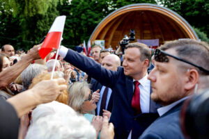 07.06.2016 Busko Zdrój. Prezydent RP Andrzej Duda spotkał się z mieszkańcami i kuracjuszami. / Wojciech Habdas / Radio Kielce