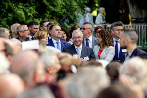 07.06.2016 Busko Zdrój. Prezydent RP Andrzej Duda spotkał się z mieszkańcami i kuracjuszami. / Wojciech Habdas / Radio Kielce