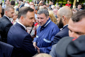 07.06.2016 Busko Zdrój. Prezydent RP Andrzej Duda spotkał się z mieszkańcami i kuracjuszami. / Wojciech Habdas / Radio Kielce