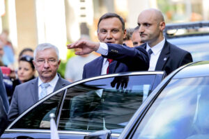 07.06.2016 Busko Zdrój. Prezydent RP Andrzej Duda spotkał się z mieszkańcami i kuracjuszami. / Wojciech Habdas / Radio Kielce