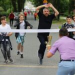 11.06.2016. Happening pod hasłem "Kostka biega po kostce do Kostki” w Zespole Szkół Katolickich Diecezji Kieleckiej / Wojciech Habdas / Radio Kielce